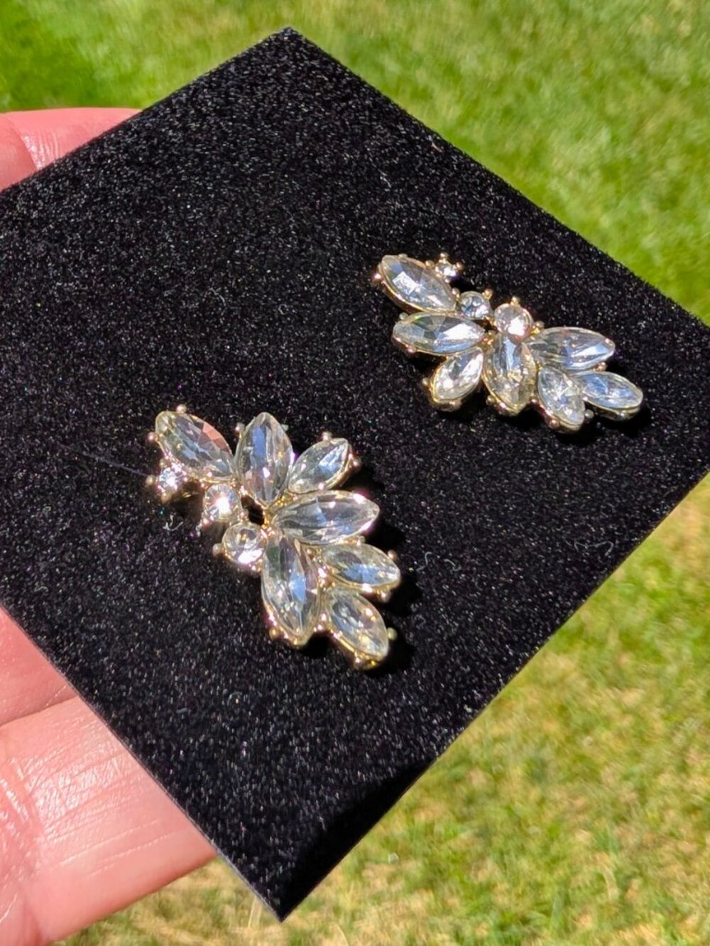 Statement Stud Rhinestones Earrings - NWOT